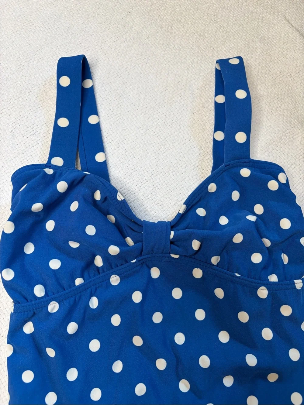 Blue Polka Dot Delia*s Vintage One-Piece Swimsuit (A)